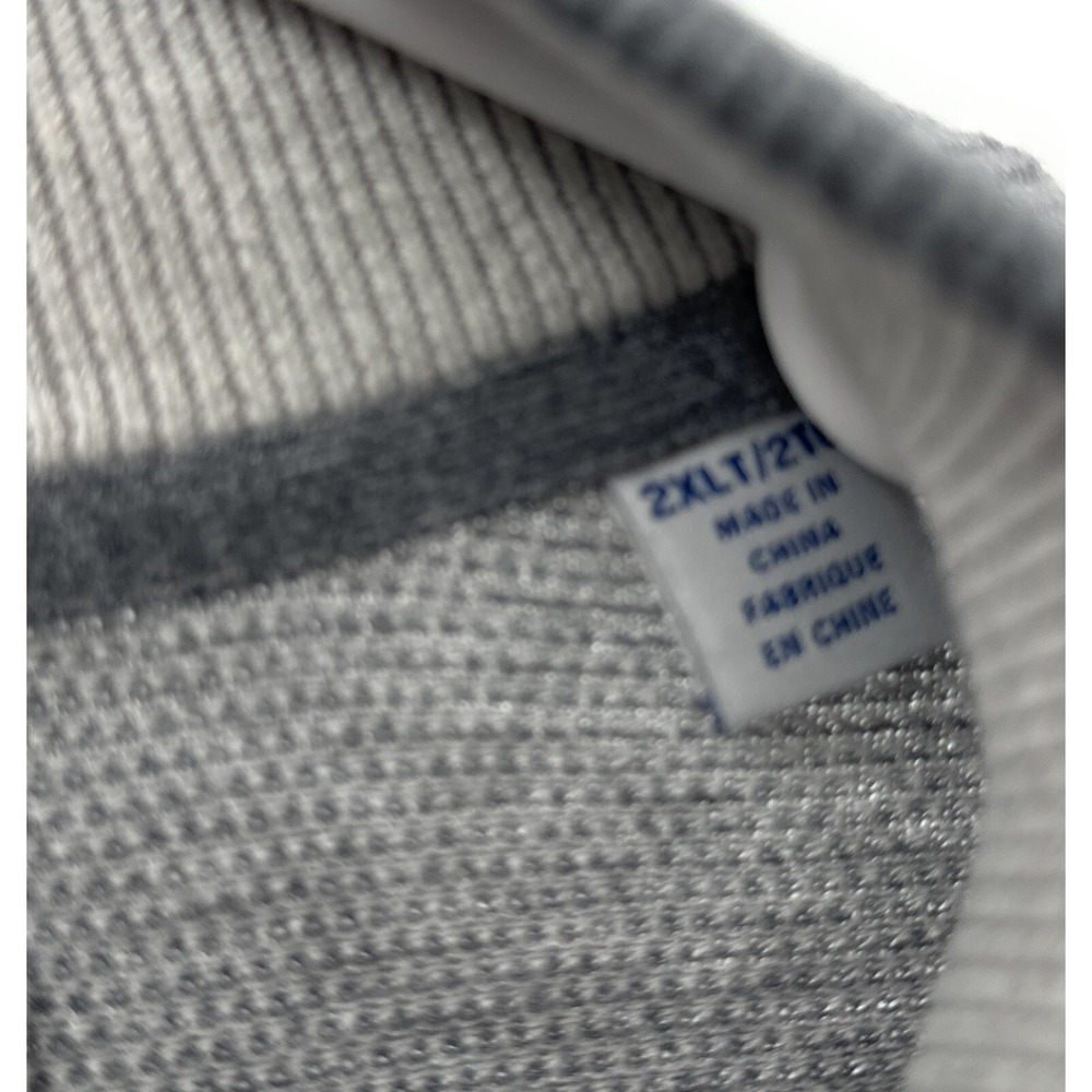 Tommy Bahama XXLT Gray Islandzone Cotton Blend 1/4 Zip Long Sleeve Shirt - Picture 4 of 6